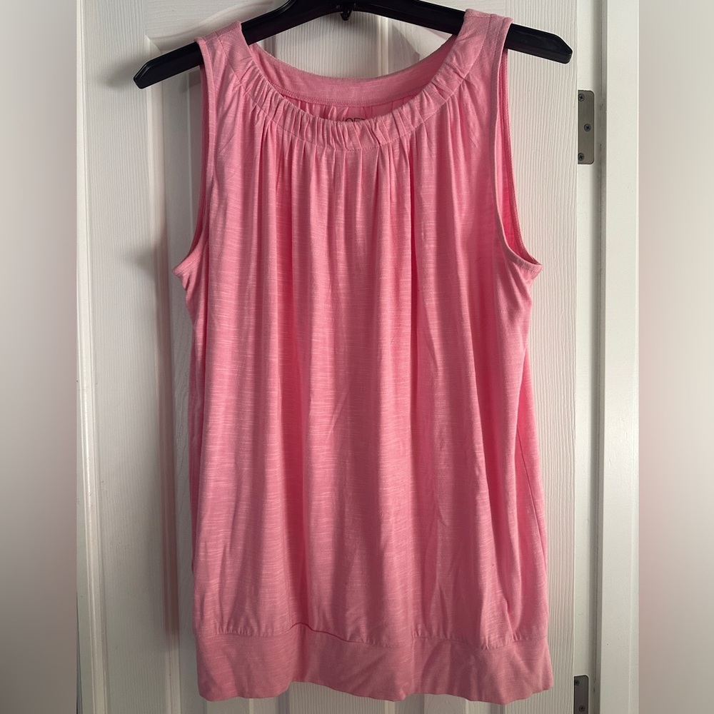 LOFT Soft Pink Gathered Tank Top